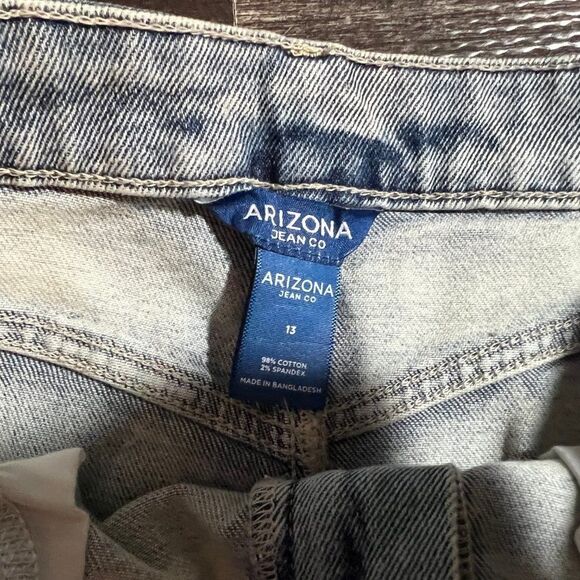 🤑NWT Arizona Juniors Patchwork Denim Jean Mini Skirt - Picture 2 of 3
